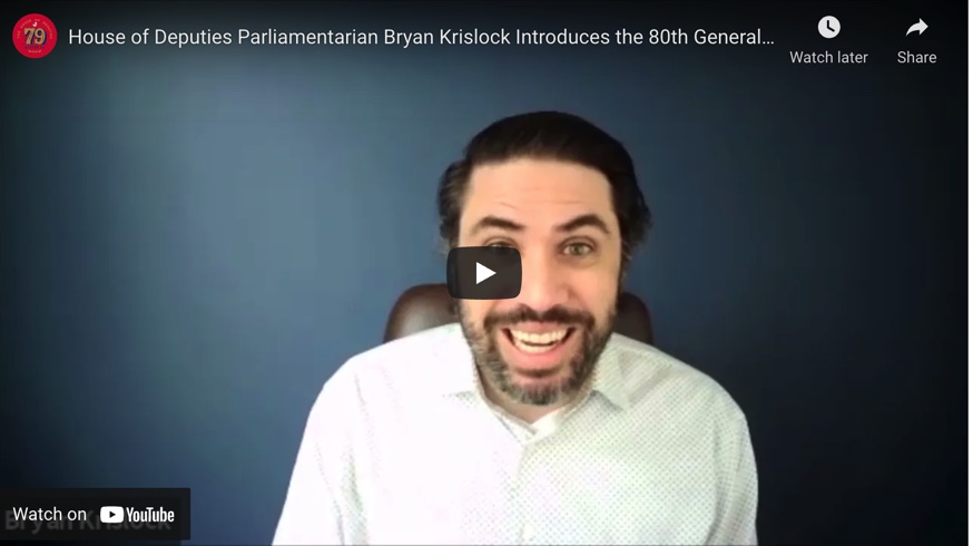 Parliamentarian Bryan Krislock Introduces the 80th General Convention Schedule